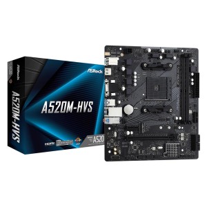 Asrock A520M-HVS Soket AM4 AMD A520 4600 MHz (O.C) m.2 mATX Anakart