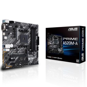 ASUS PRIME A520M-A AMD A520 Soket AM4 DDR4 4800MHz (O.C.) M.2 mATX Anakart