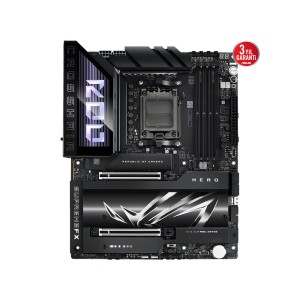 ASUS ROG CROSSHAIR X870E HERO AMD X870E Soket AM5 DDR5 8400Mhz  WiFi 7 + BT AURA RGB ATX Anakart