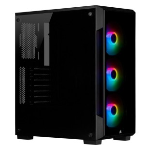 CORSAIR iCUE 220T Temperli Cam 120mm RGB Fanlı Mid-Tower Siyah Kasa