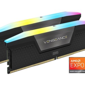 CORSAIR VENGEANCE RGB 64GB (2X32GB) DDR5 6000MHz CL30 AMD EXPO Ram - CMH64GX5M2B6000Z30