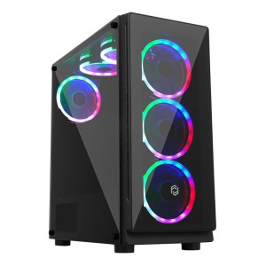 FRISBY FC-9330G 600W 80 Plus Bronze 6 Adet RGB Fan Temperli Cam Mid-Tower Gaming Kasa