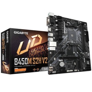 GIGABYTE B450M S2H V2 AMD B450 Soket AM4 DDR4 3600MHz (O.C.) M.2 mATX Anakart