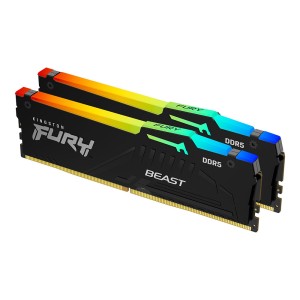 Kingston  Fury Beast RGB 16GB (2x8) DDR5 4800MHZ Siyah CL38 PC Ram- (KF548C38BBAK2-16)