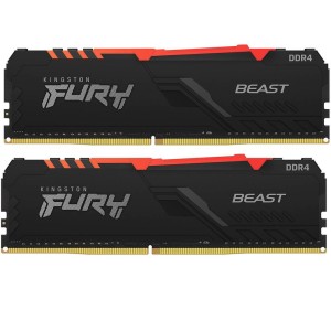 Kingston Fury Beast RGB 32GB (2x16GB) 3600MHZ DDR4 CL18 PC RAM-(KF436C18BBAK2/32)