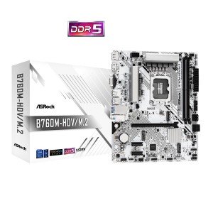 ASROCK B760M-HDV/M.2 Intel B760 Soket LGA1700 DDR5 7200Mhz (O.C.) mATX Anakart