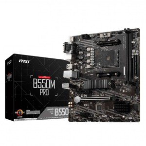 MSI B550M PRO Amd B550 Soket AM4 DDR4 4600MHz (O.C.) M.2 mATX Anakart