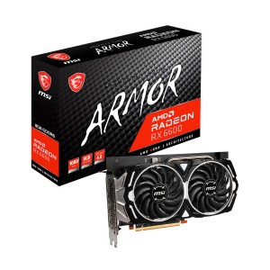 MSI VGA RADEON RX 6600 ARMOR 8G RX6600 8GB GDDR6 128Bit DX12 AMD Ekran Kartı