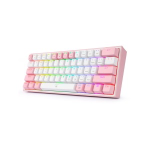 Redragon K617 RGB Mekanik Red Switch Fizz%60 Beyaz/Pembe Kablolu Gaming Klavye