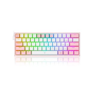 Redragon K617 RGB Mekanik Red Switch Fizz%60 Beyaz/Pembe Kablolu Gaming Klavye