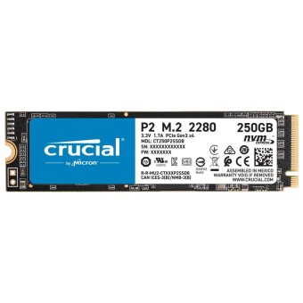 CRUCIAL 250GB P2 CT250P2SSD8 NVMe M.2 SSD Okuma Hızı 2100MB / Yazma Hızı 1150MB