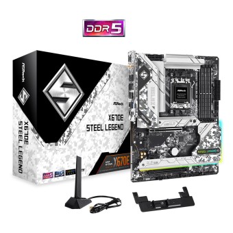 ASROCK X670E STEEL LEGEND Amd X670E Soket AM5 Wi-Fi 6E DDR5 6600Mhz (O.C)  M.2 ATX Anakart