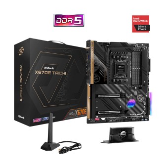 ASROCK X670E TAICHI Amd X670E Soket AM5 DDR5 6600Mhz (O.C) Wi-Fi 6E M.2 E-ATX Anakart