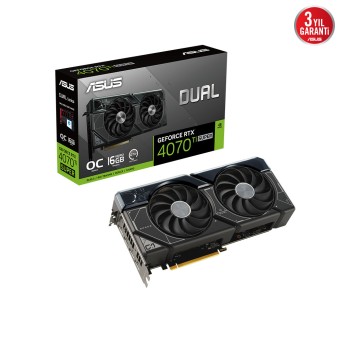 ASUS Dual GeForce RTX 4070 Ti SUPER OC Edition 16GB GDDR6X 256bit NVIDIA DLSS 3 Ekran Kartı