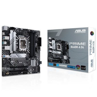 ASUS PRIME B660M-A D4 Intel B660 Soket 1700 DDR4 5333 MHz M2 USB3.2 AURA RGB MATX