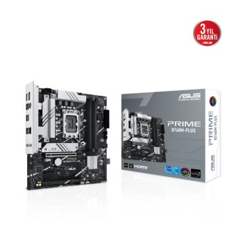 ASUS PRIME B760M-PLUS Intel B760 LGA1700 DDR5 7200Mhz USB3.2 AURA RGB mATX Anakart