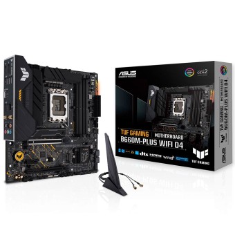 ASUS TUF GAMING B660M-PLUS WIFI D4 Intel B660 Soket 1700 DDR4 5333MHz (O.C.) mATX Anakart