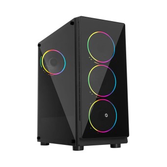 FRİSBY FC-9355G 600W 80Plus Bronze 4x120mm Rainbow Fanlı Temperli Camlı Gaming Kasa