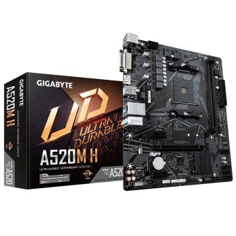 GIGABYTE A520M-H AMD A520 Soket AM4 DDR4 5100MHz (O.C.) M.2 mATX Anakart