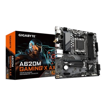 GIGABYTE A620M GAMING X AX A620 Soket AM5 DDR5 6400MHz (O.C.) M.2 mATX Anakart