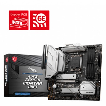 MSI MAG Z690M MORTAR WIFI Intel Z690 Soket 1700 DDR5 6200MHz (O.C.) mATX Anakart