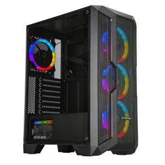 Rampage REACTION Temperli Cam 600W 80 Plus Bronze Siyah 4 x Rainbow Fanlı Gaming Kasa